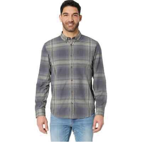 PRANA Men Broderick Print Woven Shirt XL plaid cool comfortable long sleeve - Picture 1 of 6